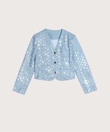 LA POMME petit ラポミプチ　ツイードジャケット LA POMME petit（ラポミ・プチ）の「Tweed String Check Short