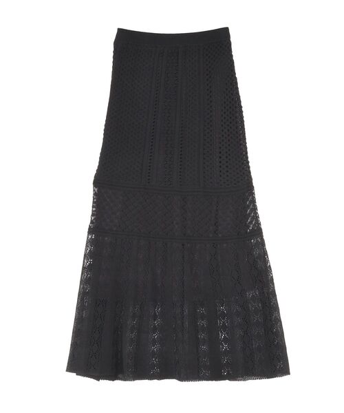 LAGUNAMOON（ラグナムーン）の「パターン編みスカート（スカート・レディース・アイボリー/レッド/ブラック・MEDIUM/SMALL）」の3枚目の写真