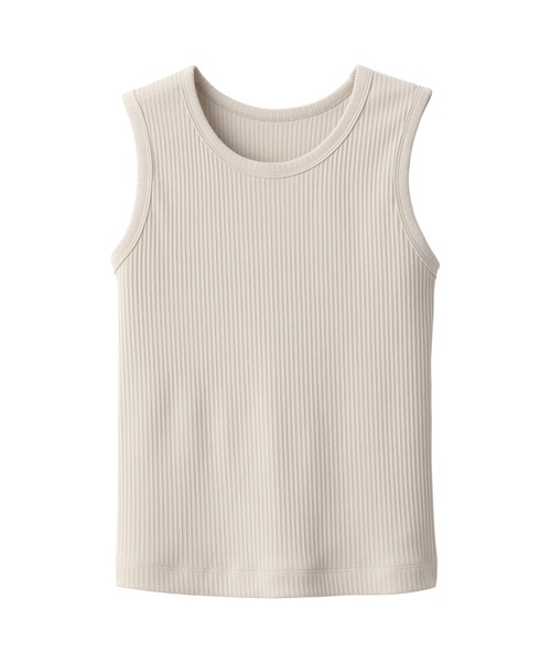 無印良品（ムジルシリョウヒン）の「婦人　ランダムリブタンクトップ（タンクトップ・レディース・オフホワイト/ライトグレー系2/ライトグリーン/ベージュ系1/オレンジ/ブラック・XL/L/M/S/XS）」の17枚目の写真