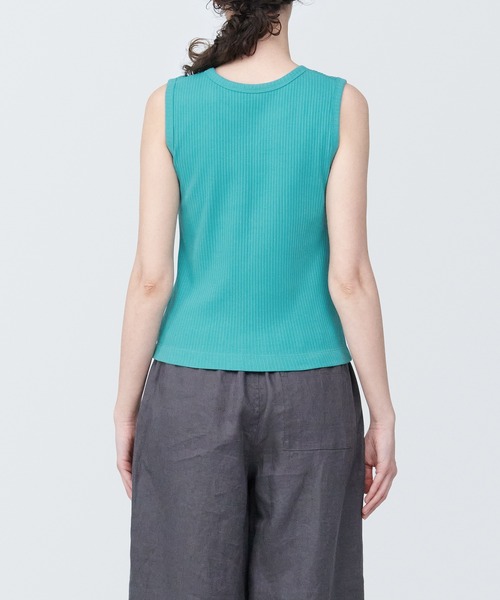 無印良品（ムジルシリョウヒン）の「婦人　ランダムリブタンクトップ（タンクトップ・レディース・オフホワイト/ライトグレー系2/ライトグリーン/ベージュ系1/オレンジ/ブラック・XL/L/M/S/XS）」の21枚目の写真