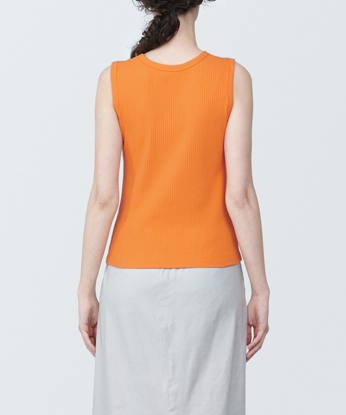 無印良品（ムジルシリョウヒン）の「婦人　ランダムリブタンクトップ（タンクトップ・レディース・オフホワイト/ライトグレー系2/ライトグリーン/ベージュ系1/オレンジ/ブラック・XL/L/M/S/XS）」の15枚目の写真