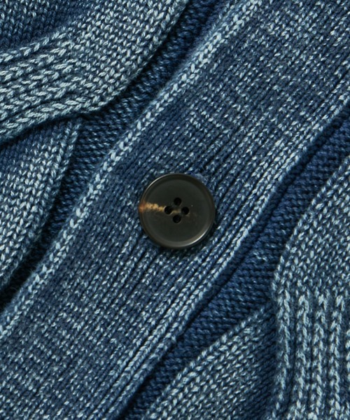 ADAM ET ROPE'(アダムエロペ)の「バルキーケーブル ストーンウォッシュカーディガン / ルーズシルエット(カーディガン/ボレロ・メンズ・スミクロ/ブルー系その他4・L/M)」の8枚目の写真