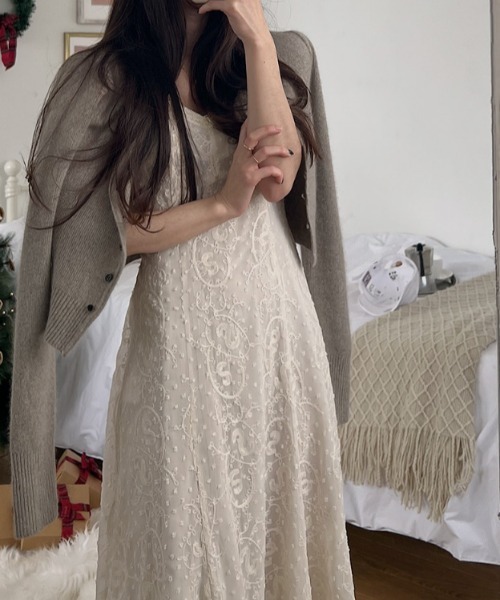 FREE STYLISTS（フリー スタイリスト）の「YUGA_YGMC  レース キャミソールワンピース（ワンピース・レディース・オフホワイト/ブラック・M/S）」の5枚目の写真