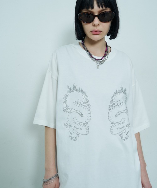 AIVER(アイバー)の「AIVER ドラゴン刺繍S/S TEE(Tシャツ/カットソー・メンズ・ブラック/アッシュグレー/ホワイト・SMALL/MEDIUM/LARGE)」の6枚目の写真