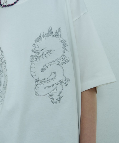AIVER(アイバー)の「AIVER ドラゴン刺繍S/S TEE(Tシャツ/カットソー・メンズ・ブラック/アッシュグレー/ホワイト・SMALL/MEDIUM/LARGE)」の8枚目の写真