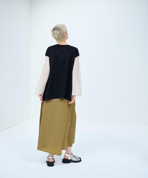 LANVIN en Bleu(ランバンオンブルー)の「チュールシャーリングスリーブカットソー(Tシャツ/カットソー・レディース・ブラック/オフホワイト・38)」の10枚目の写真