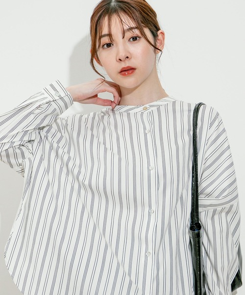 Jayro（ジャイロ）の「TCスパンバックキャザーブラウス（シャツ/ブラウス・レディース・ホワイト系その他2/オフホワイト/ブルー/ラベンダー/ホワイト系その他・FREE）」の4枚目の写真