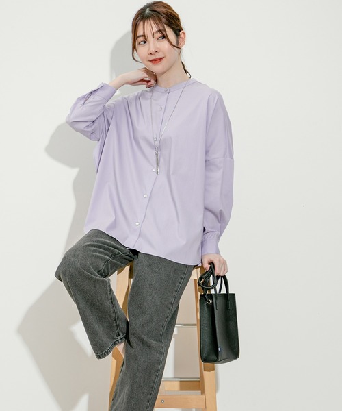 Jayro（ジャイロ）の「TCスパンバックキャザーブラウス（シャツ/ブラウス・レディース・ホワイト系その他2/オフホワイト/ブルー/ラベンダー/ホワイト系その他・FREE）」の6枚目の写真