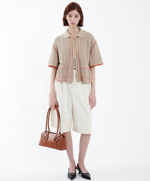 PUBLIC TOKYO（パブリックトウキョウ）の「ナローハンドルワイドバッグ（ハンドバッグ・レディース・ブラック/アイボリー/ワイン/キャメル/ベージュ・FREE）」の7枚目の写真