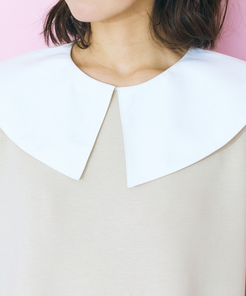 marun（マルン）の「＜大きいサイズ＞ ビッグカラーワンピース marun（ワンピース・レディース・ブラック/ベージュ・L/LL/3L/4L/5L）」の11枚目の写真