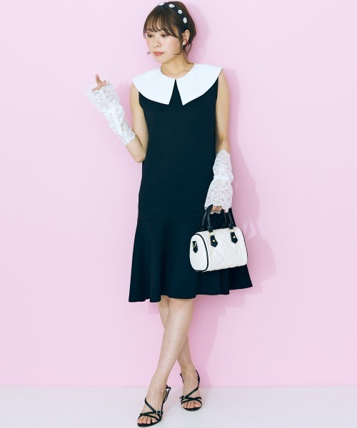 marun（マルン）の「＜大きいサイズ＞ ビッグカラーワンピース marun（ワンピース・レディース・ブラック/ベージュ・L/LL/3L/4L/5L）」の20枚目の写真