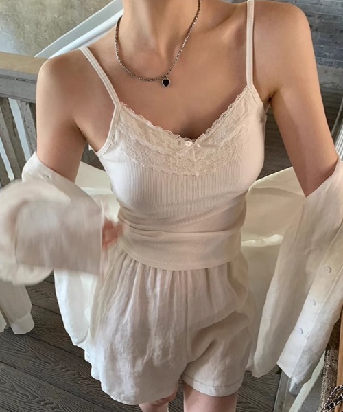 Vipoa(ヴィポア)の「Mini ribbon lace top camisole(キャミソール・レディース・アイボリー/グレー/ホワイト系その他/ブラック系その他・FREE)」の3枚目の写真