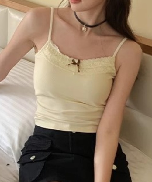 Vipoa(ヴィポア)の「Mini ribbon lace top camisole(キャミソール・レディース・アイボリー/グレー/ホワイト系その他/ブラック系その他・FREE)」の20枚目の写真