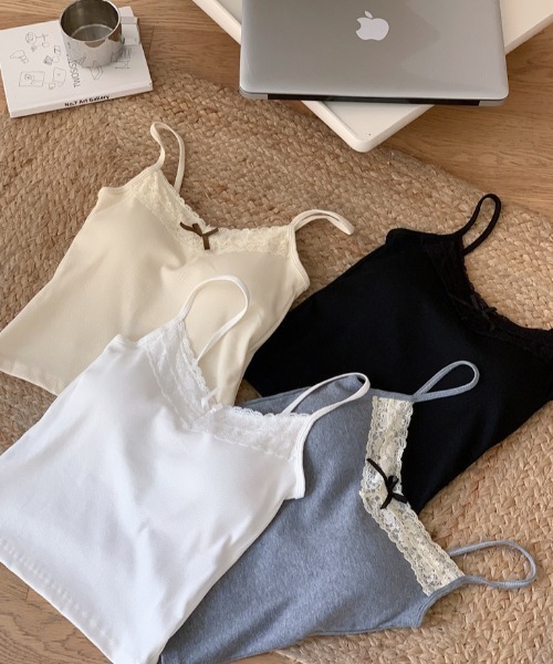 Vipoa(ヴィポア)の「Mini ribbon lace top camisole(キャミソール・レディース・アイボリー/グレー/ホワイト系その他/ブラック系その他・FREE)」の9枚目の写真