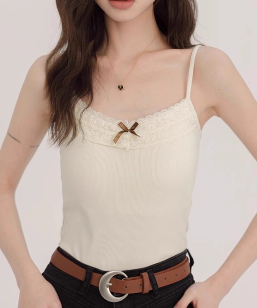 セール】Mini ribbon lace top camisole（キャミソール）｜Vipoa