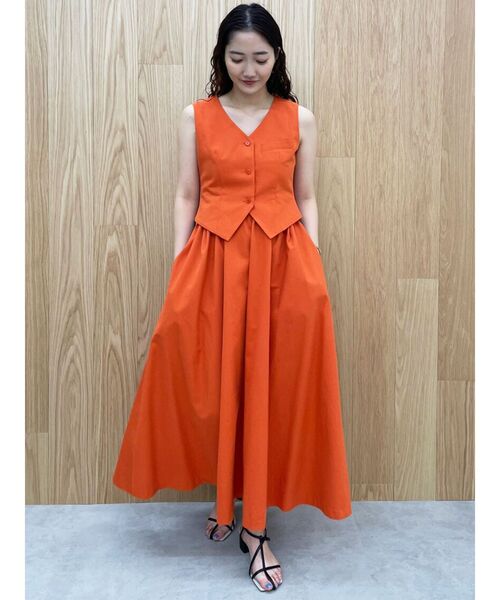 LAGUNAMOON（ラグナムーン）の「ベストコンビワンピース（ワンピース・レディース・チャコールグレー/オレンジ・SMALL/MEDIUM）」の3枚目の写真