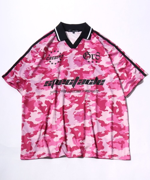 Salong hameu(サロン ハミュー)の「2026夏新色追加 ゲームシャツ/サッカーユニフォームデザイン/襟付きTシャツ/フットボールT/ユニセックス(Tシャツ/カットソー・メンズ・オフホワイト/ブラック/ネイビー/レッド/グレー系カモフラージュ/レッド系その他2/ネイビー系2/ブラック系その他/ブルー系その他/レッド系その他/グリーン系カモフラージュ/ホワイト系その他/グリーン系その他/グリーン系その他2/グリーン/レオパード/ブラック系その他2/ネイビー系3/ネイビー系4/ピンク系その他/ホワイト系その他2/チャコールグレー・L/M)」の16枚目の写真