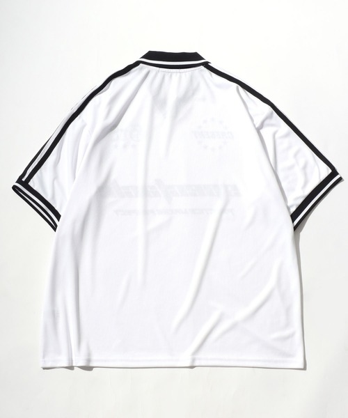 Salong hameu（サロン ハミュー）の「サッカーユニフォームデザイン 襟付きTシャツ/フットボールT/ゲームシャツ ユニセックス（Tシャツ/カットソー・メンズ・オフホワイト/ブラック/ネイビー/レッド/グレー系カモフラージュ/レッド系その他2/ネイビー系2/ブラック系その他/ブルー系その他/レッド系その他/グリーン系カモフラージュ/ホワイト系その他・L/M）」の14枚目の写真