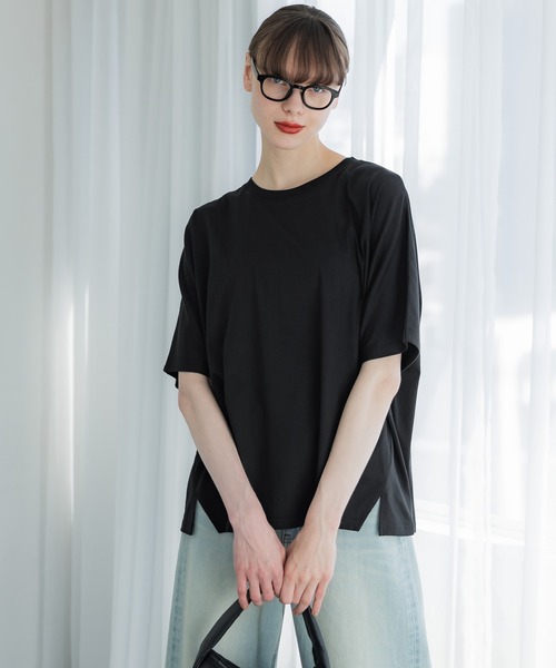 coca(coca)(コカ)の「デザインスリットドルマンTシャツ(Tシャツ/カットソー・レディース・ブラック/ホワイト・M/L)」の12枚目の写真