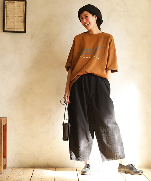 soulberry（ソウルベリー）の「ちょっぴり大人のグラフィックT-shirts アプリコット（Tシャツ/カットソー・レディース・ブラック/キャメル・4L/M/L/LL/3L）」の5枚目の写真