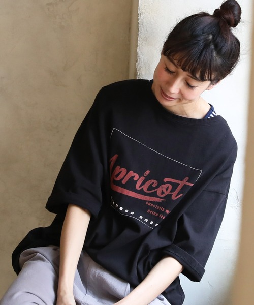 soulberry（ソウルベリー）の「ちょっぴり大人のグラフィックT-shirts アプリコット（Tシャツ/カットソー・レディース・ブラック/キャメル・4L/M/L/LL/3L）」の6枚目の写真