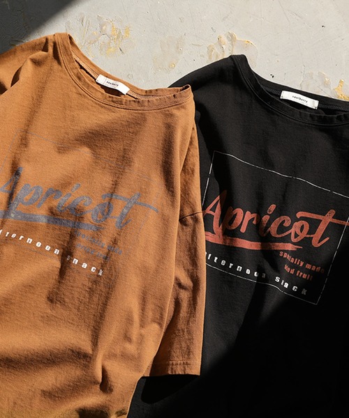 soulberry（ソウルベリー）の「ちょっぴり大人のグラフィックT-shirts アプリコット（Tシャツ/カットソー・レディース・ブラック/キャメル・4L/M/L/LL/3L）」の8枚目の写真