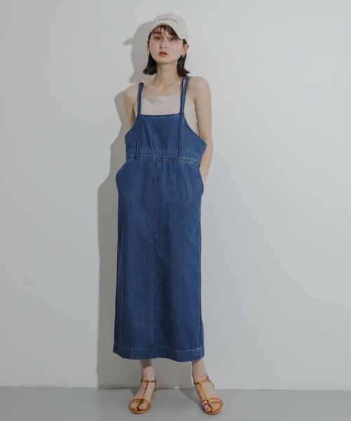 SENSE OF PLACE by URBAN RESEARCH（センスオブプレイスバイアーバンリサーチ）の「『別注』Lee×SENSE OF PLACE　デニムキャミワンピース（ワンピース・レディース・ライトインディゴブルー/ワンウォッシュ・S/ONE）」の12枚目の写真