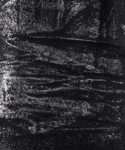 me+em select(ミームセレクト)の「【 インパン裏地付 】箔プリントブラックデニムミニスカート / haku print black denim mini skirt(デニムスカート・レディース・ブラック・SMALL/MEDIUM)」の3枚目の写真
