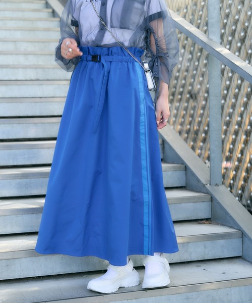 バーバリーブルーレーベル　トレンチスカート　ベルト　ギャザー バーバリーブルーレーベル トレンチスカート ベルト ギャザー