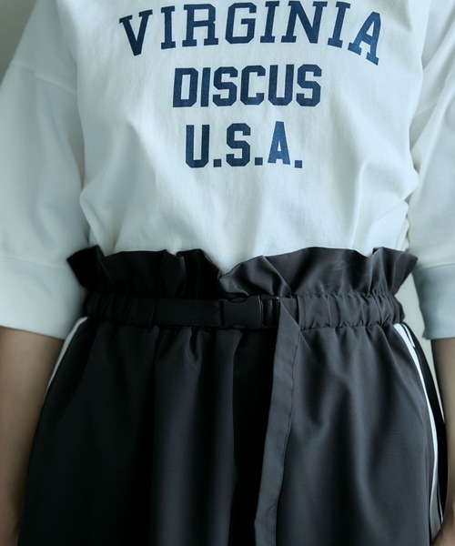 RAGEBLUE（レイジブルー）の「ウエストギャザー/ベルトフレアトラックスカート（スカート・レディース・ブラック/ブルー・FREE）」の16枚目の写真