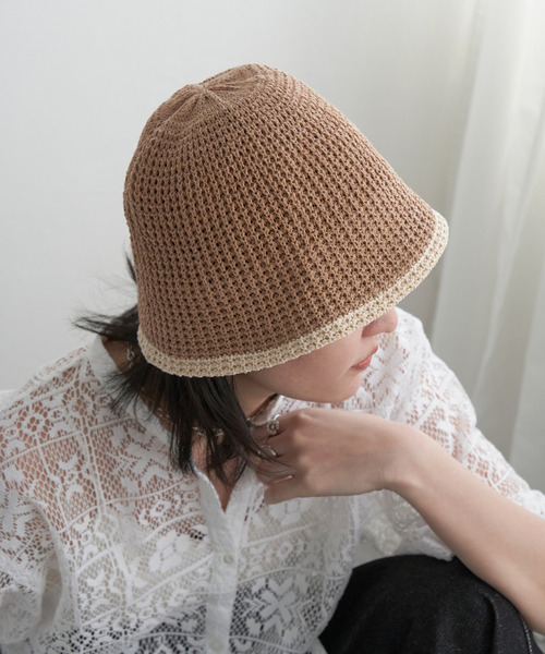 VENCEEXCHANGE（ヴァンスエクスチェンジ）の「トリミングニットサーモハット（ハット・レディース・ブラウン/マスタード/ベージュ/グレー/ブラック・FREE）」の4枚目の写真