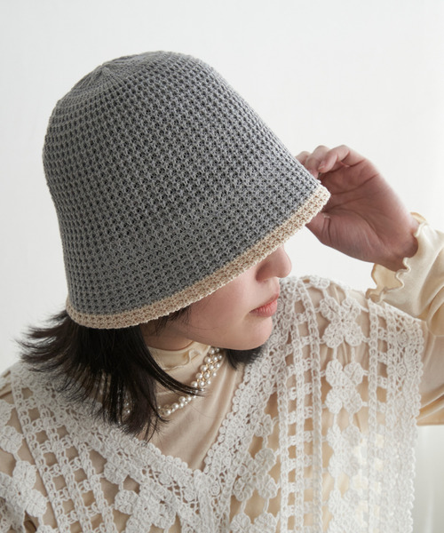 VENCEEXCHANGE（ヴァンスエクスチェンジ）の「トリミングニットサーモハット（ハット・レディース・ブラウン/マスタード/ベージュ/グレー/ブラック・FREE）」の3枚目の写真