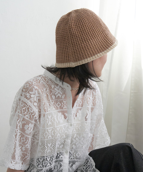 VENCEEXCHANGE（ヴァンスエクスチェンジ）の「トリミングニットサーモハット（ハット・レディース・ブラウン/マスタード/ベージュ/グレー/ブラック・FREE）」の9枚目の写真