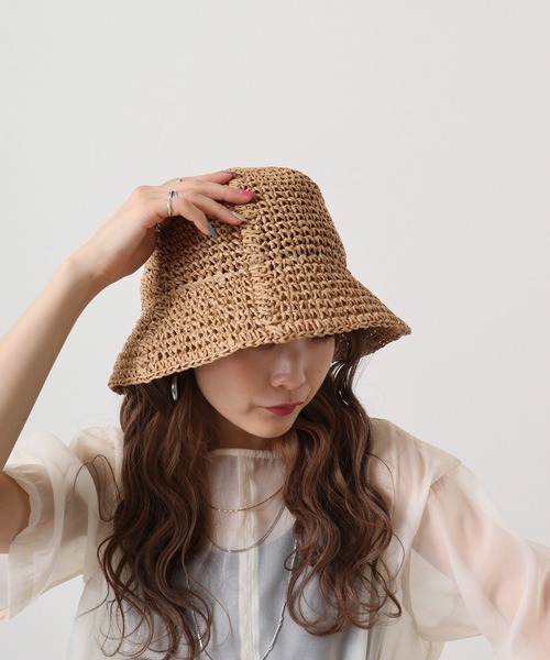 Sense of Grace（センスオブグレース）の「ペーパークロシェ バケットハット（ハット・レディース・ブラック/ベージュ/グリーン系その他/ブラウン/ナチュラル/アイボリー/グリーン/オレンジ/パープル/グレー・FREE）」の18枚目の写真