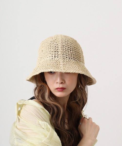 Sense of Grace（センスオブグレース）の「ペーパークロシェ バケットハット（ハット・レディース・ブラック/ベージュ/グリーン系その他/ブラウン/ナチュラル/アイボリー/グリーン/オレンジ/パープル/グレー・FREE）」の11枚目の写真