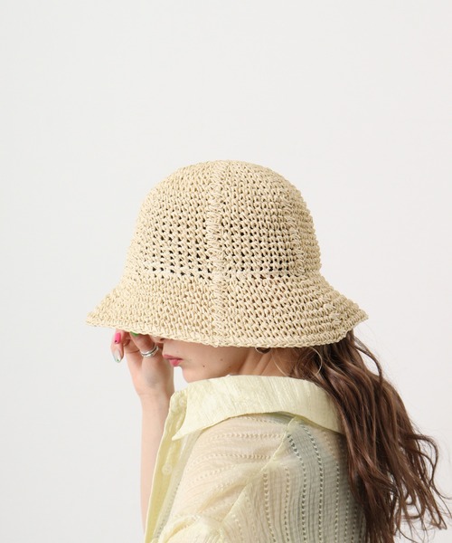 Sense of Grace（センスオブグレース）の「ペーパークロシェ バケットハット（ハット・レディース・ブラック/ベージュ/グリーン系その他/ブラウン/ナチュラル/アイボリー/グリーン/オレンジ/パープル/グレー・FREE）」の14枚目の写真