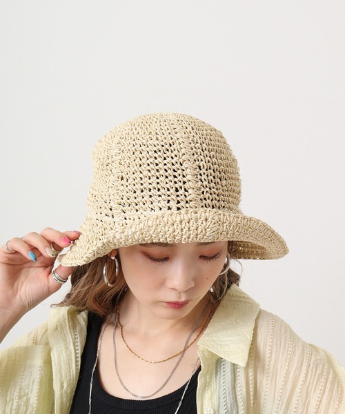 Sense of Grace（センスオブグレース）の「ペーパークロシェ バケットハット（ハット・レディース・ブラック/ベージュ/グリーン系その他/ブラウン/ナチュラル/アイボリー/グリーン/オレンジ/パープル/グレー・FREE）」の20枚目の写真