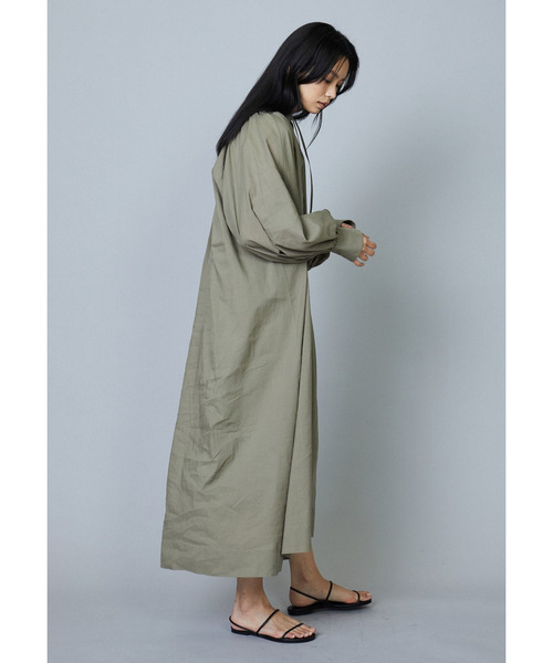 【美品】プルミエアロンディスモン ラミーコットンギャザーワンピース 1er Arrondissement（プルミエアロンディスモン）の「ラミー