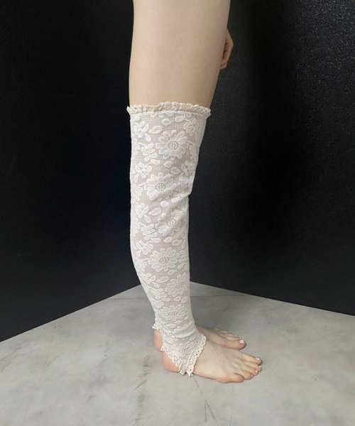 セール】【YUHAN WANG/ユハン ワン】floral cotton lace leg warmer 