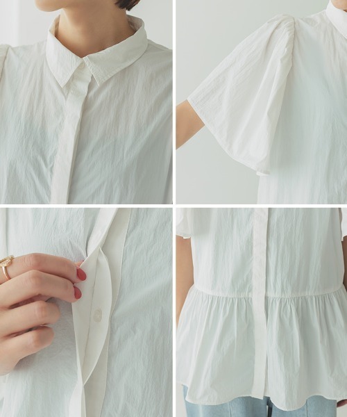 DONOBAN(ドノバン)の「撥水ペプラムブラウス(シャツ/ブラウス・レディース・ライトピンク/ブラック/ホワイト/ライトグレー・F)」の16枚目の写真