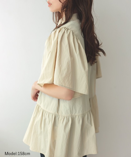 DONOBAN(ドノバン)の「撥水ペプラムブラウス(シャツ/ブラウス・レディース・ライトピンク/ブラック/ホワイト/ライトグレー・F)」の8枚目の写真