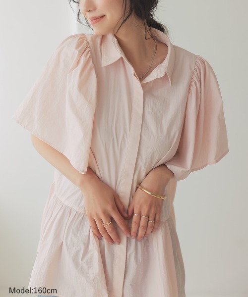 DONOBAN(ドノバン)の「撥水ペプラムブラウス(シャツ/ブラウス・レディース・ライトピンク/ブラック/ホワイト/ライトグレー・F)」の11枚目の写真