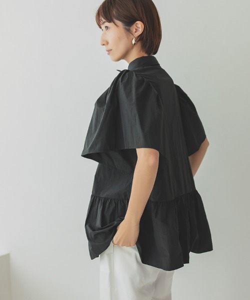 DONOBAN(ドノバン)の「撥水ペプラムブラウス(シャツ/ブラウス・レディース・ライトピンク/ブラック/ホワイト/ライトグレー・F)」の13枚目の写真