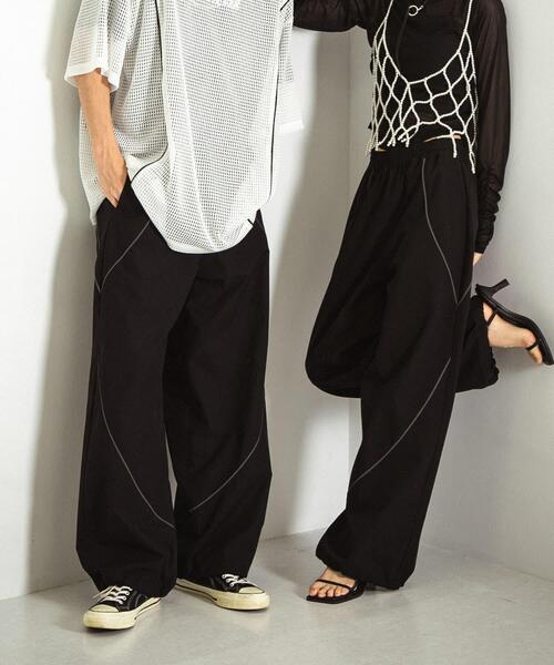 SENSE OF PLACE by URBAN RESEARCH（センスオブプレイスバイアーバンリサーチ）の「『ユニセックス』『セットアップ対応』 ブロックドトラックワイドパンツ（その他パンツ・メンズ・その他1/その他2/その他3・MEDIUM/LARGE）」の7枚目の写真