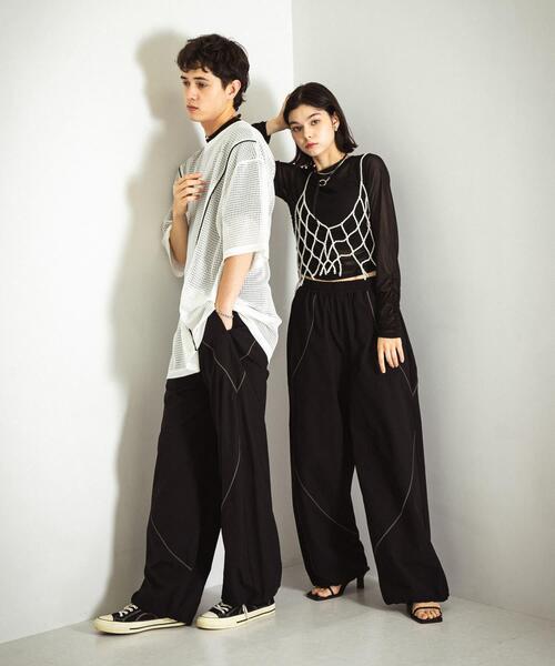 SENSE OF PLACE by URBAN RESEARCH（センスオブプレイスバイアーバンリサーチ）の「『ユニセックス』『セットアップ対応』 ブロックドトラックワイドパンツ（その他パンツ・メンズ・その他1/その他2/その他3・MEDIUM/LARGE）」の8枚目の写真