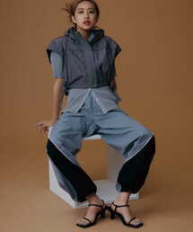 SENSE OF PLACE by URBAN RESEARCH | 『ユニセックス』『セットアップ対応』 ブロックドトラックワイドパンツ(その他パンツ)