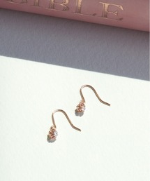 K10 ピンクゴールド キュービックジルコニア フック ピアス(Mellow Orange) BLOOM/ブルーム