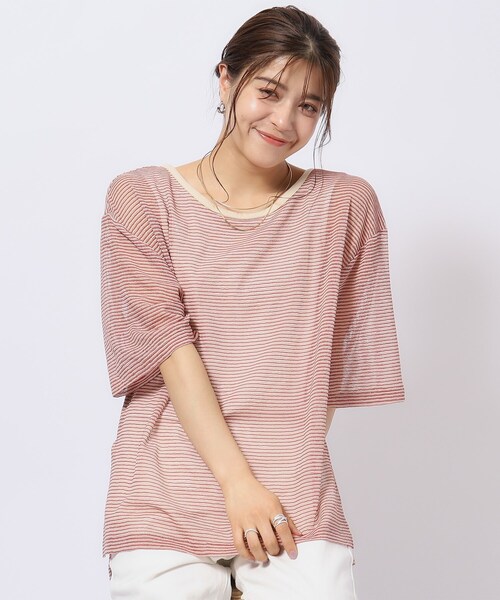 Cutie Blonde(キューティーブロンド)の「◆【2点セット】シアーボーダートップス×タンクトップ(その他トップス・レディース・ホワイト系その他3/ベージュ系その他5/チャコール・04/03/02)」の3枚目の写真