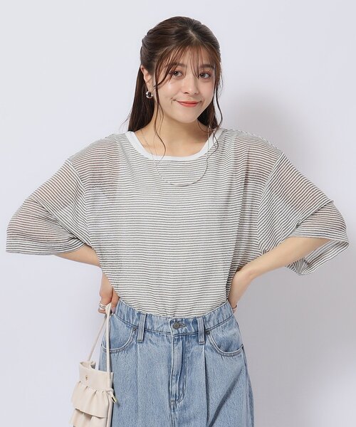 Cutie Blonde(キューティーブロンド)の「◆【2点セット】シアーボーダートップス×タンクトップ(その他トップス・レディース・ホワイト系その他3/ベージュ系その他5/チャコール・04/03/02)」の13枚目の写真