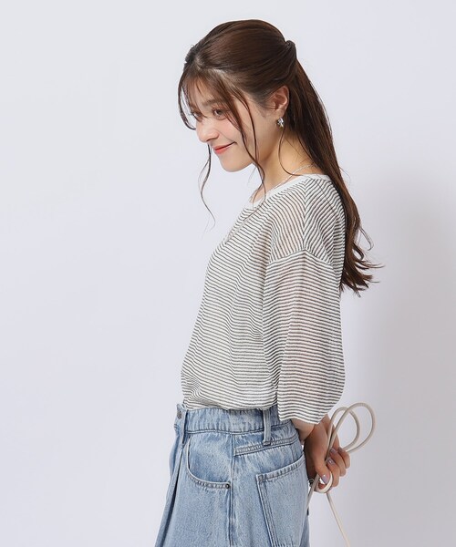 Cutie Blonde(キューティーブロンド)の「◆【2点セット】シアーボーダートップス×タンクトップ(その他トップス・レディース・ホワイト系その他3/ベージュ系その他5/チャコール・04/03/02)」の14枚目の写真